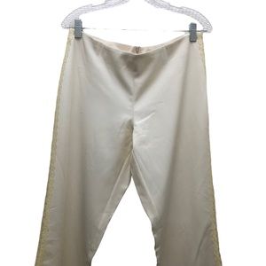 Venessa Women's Size M Cream Dress Pants w/Lace Trimmings Along the Sides